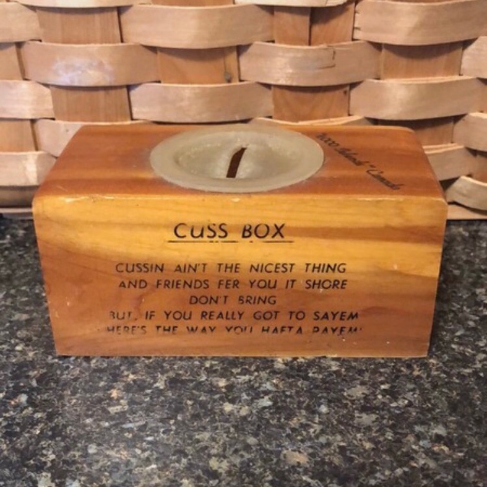 Vintage cuss box bank